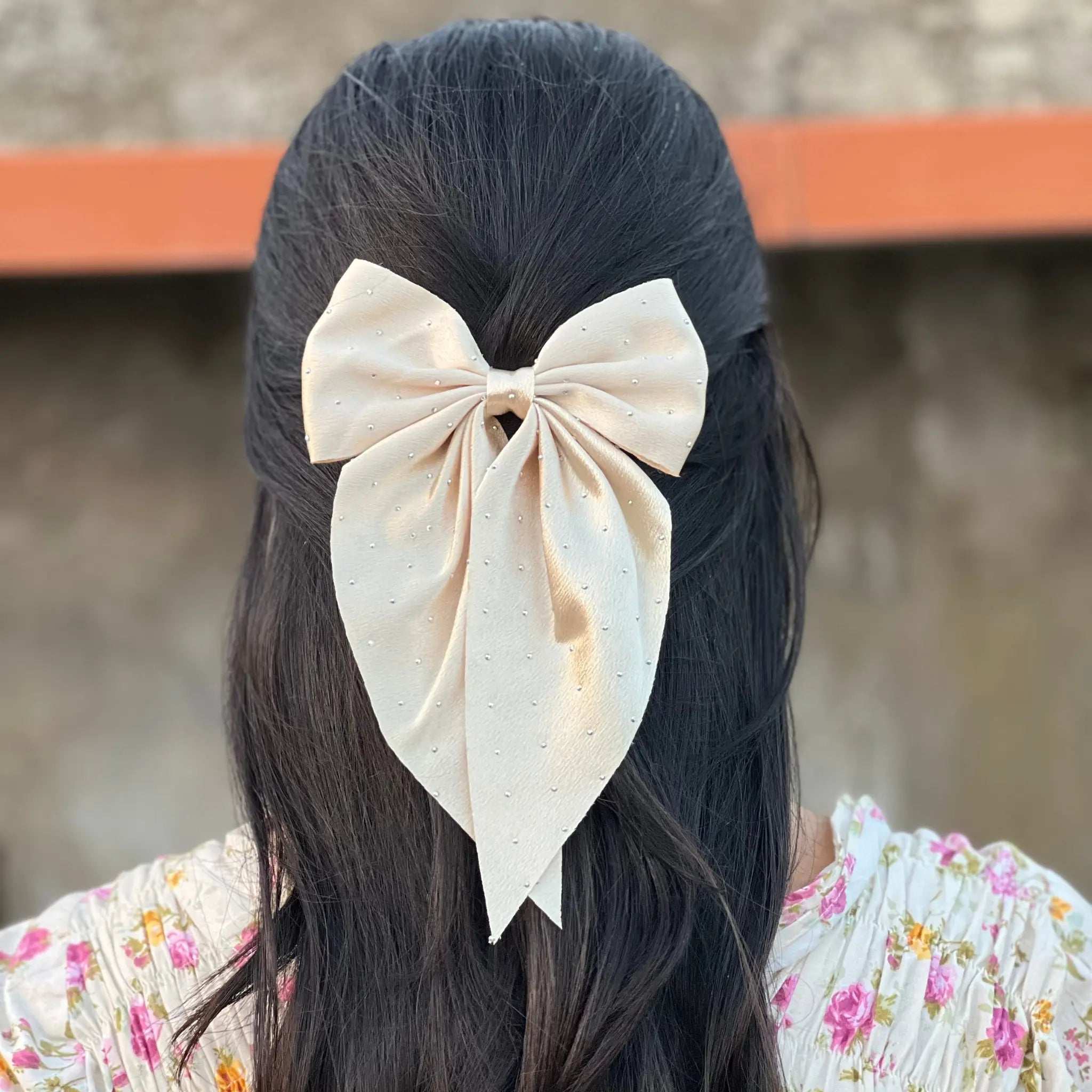 Chic Beaded Hair Bow - BR CRAFTS