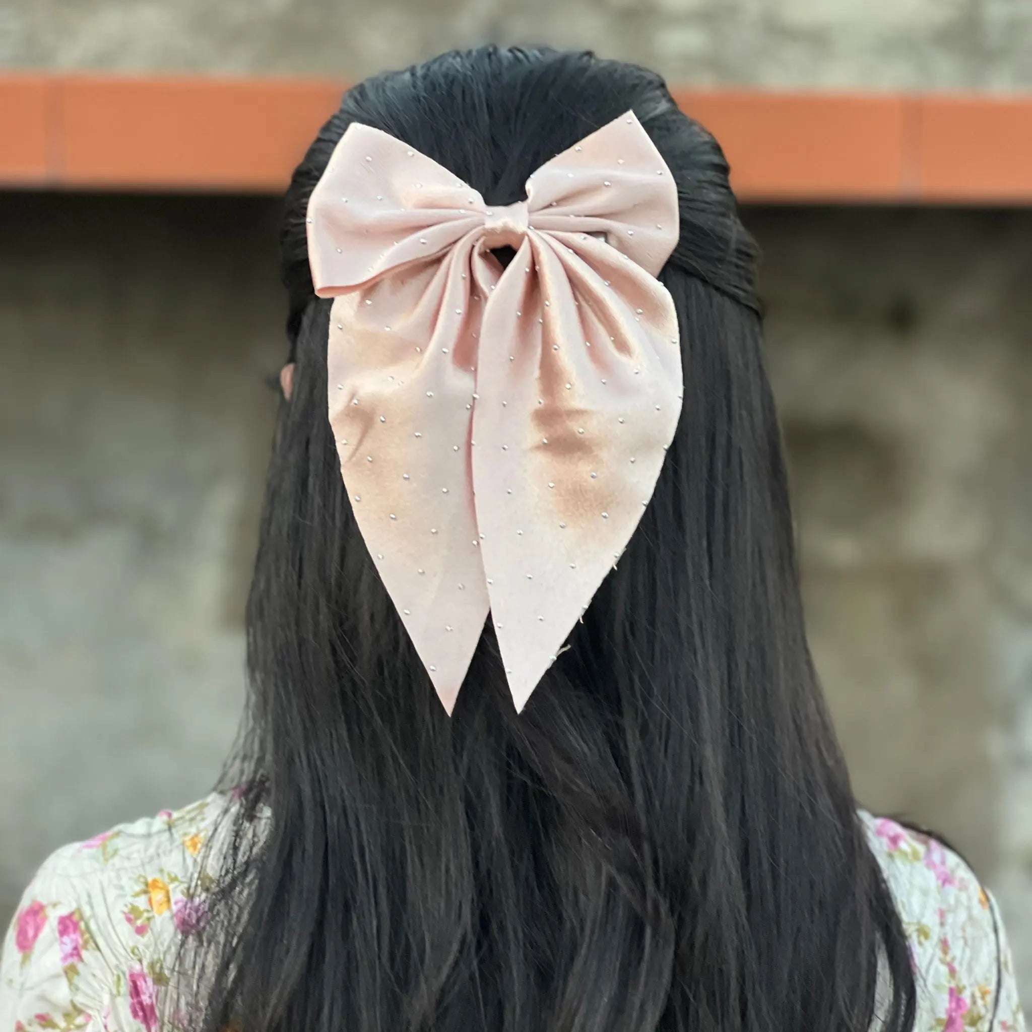 Chic Beaded Hair Bow - BR CRAFTS