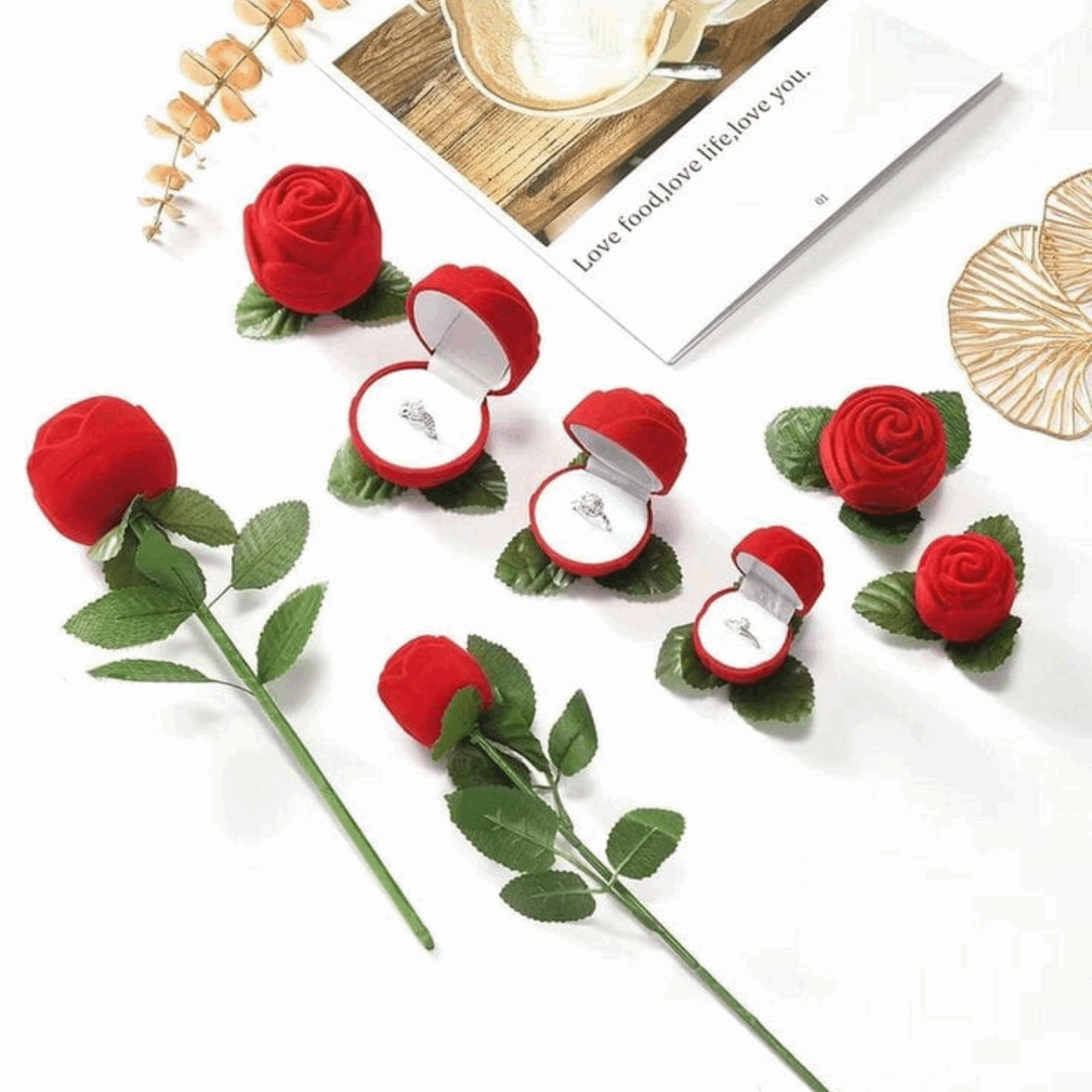 Elegant Rose Flower Ring Packaging
