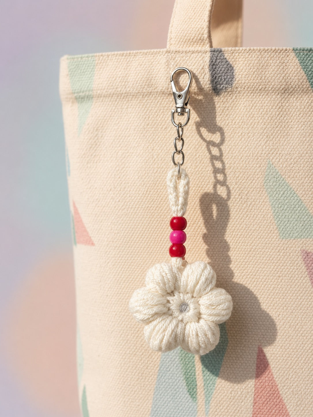 Daisy Pop Crochet Keychain | Handmade Flower Bag Charm
