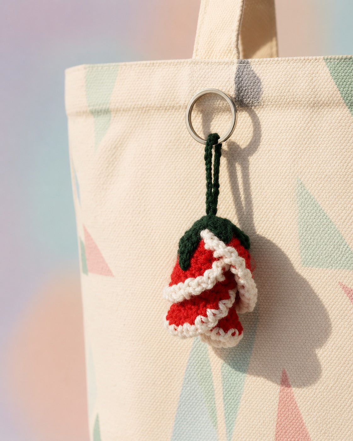 Berry Cute Crochet Keychain | Handmade Strawberry Bag Charm