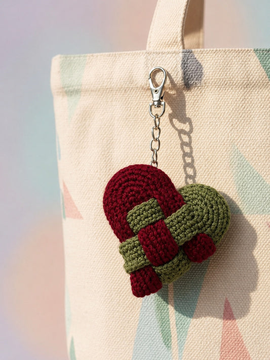 Ruby Olive Mini Charm | Handmade Crochet Bag Keychain