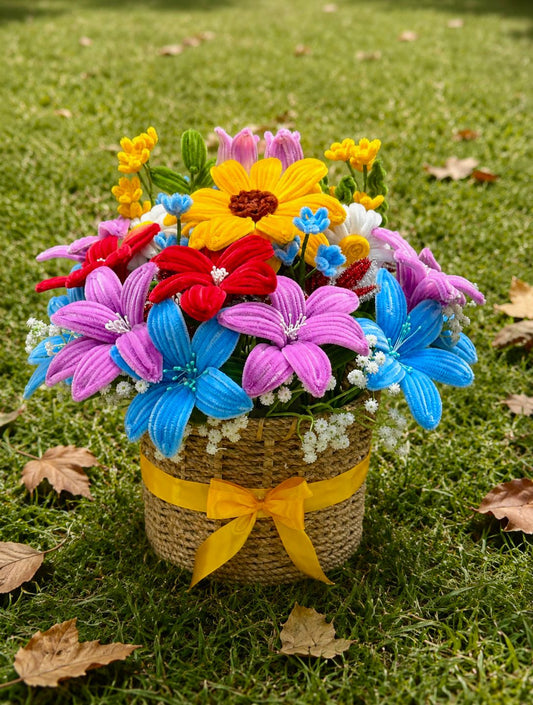 Bloom Pop Pipe Cleaner Flower Basket