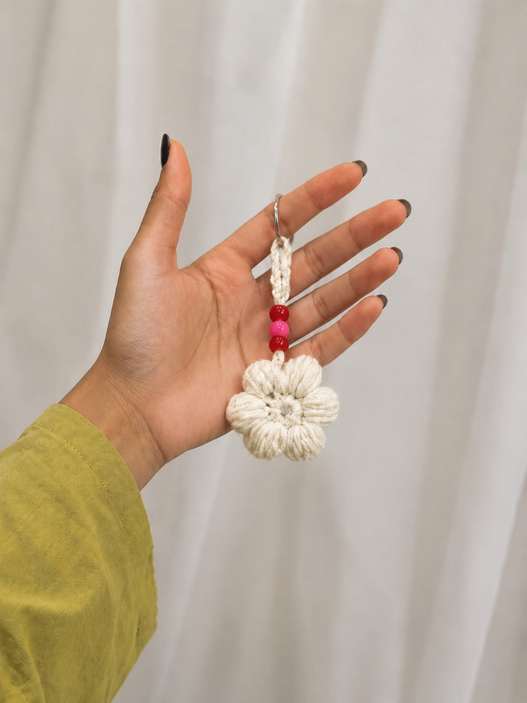 Daisy Pop Crochet Keychain | Handmade Flower Bag Charm