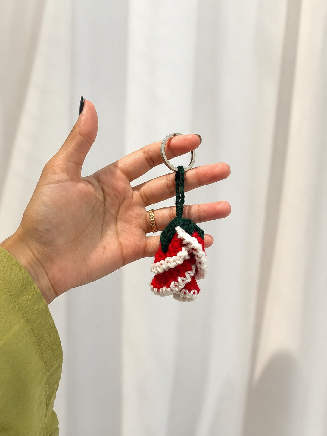 Berry Cute Crochet Keychain | Handmade Strawberry Bag Charm