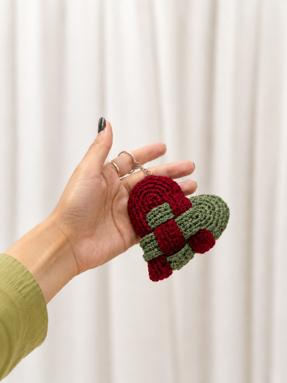 Ruby Olive Mini Charm | Handmade Crochet Bag Keychain