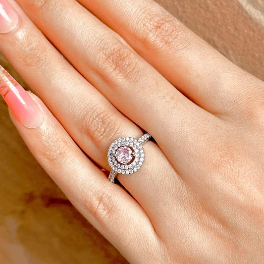 Aurora Pink Cascade Sterling Silver Ring