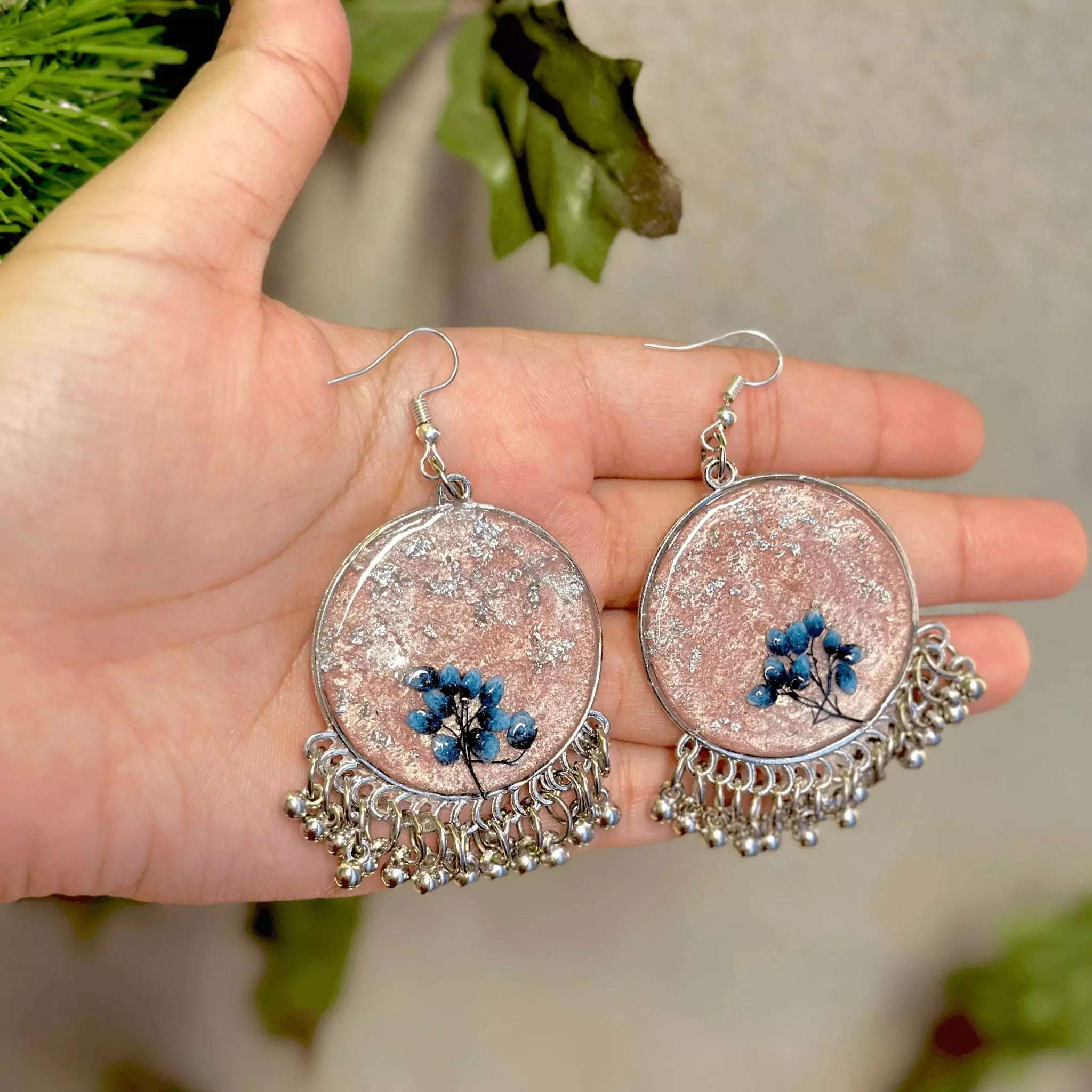 Blossom Glitz Resin Jhumkas Set - BR CRAFTS