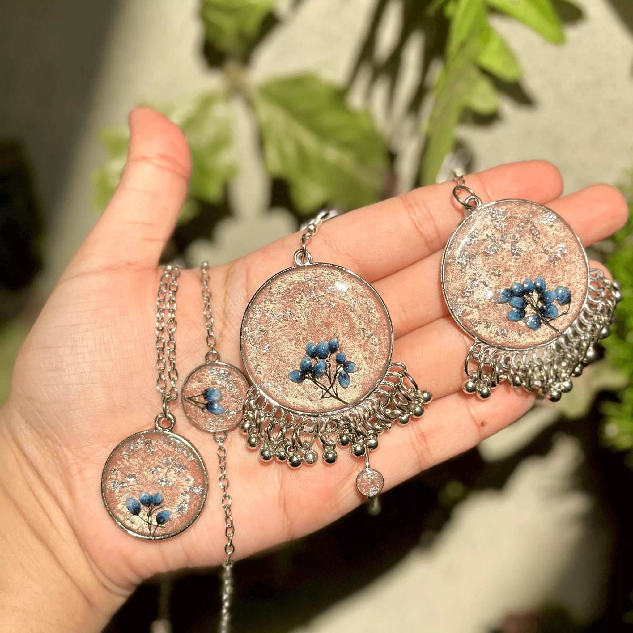 Blossom Glitz Resin Jhumkas Set - BR CRAFTS