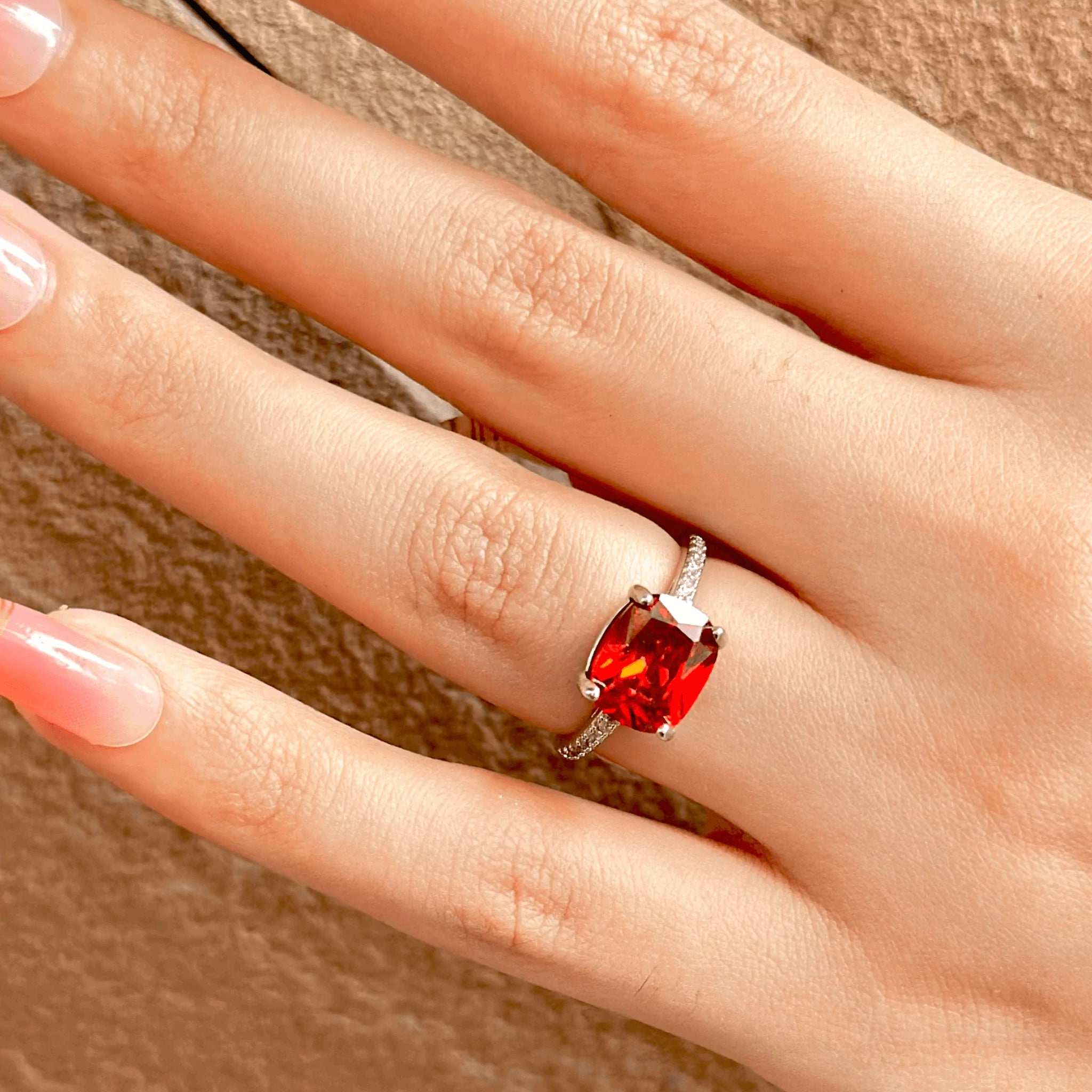 Crimson Blaze Sterling 925 Silver Ring