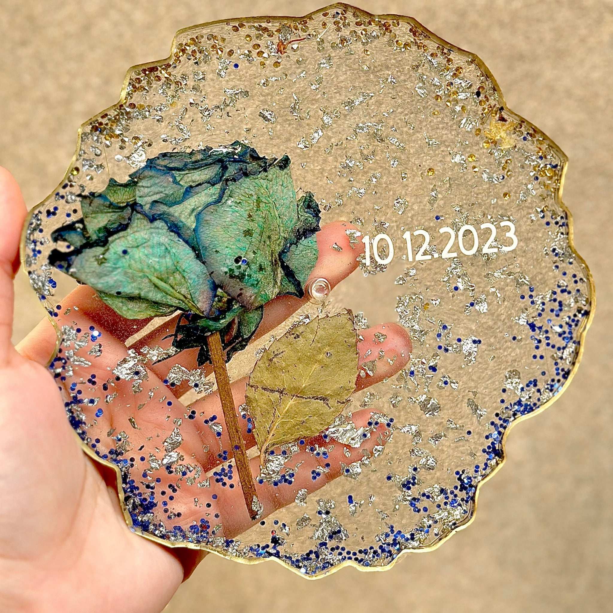 Eternal Rose Resin Coaster (6 inch) - BR CRAFTS
