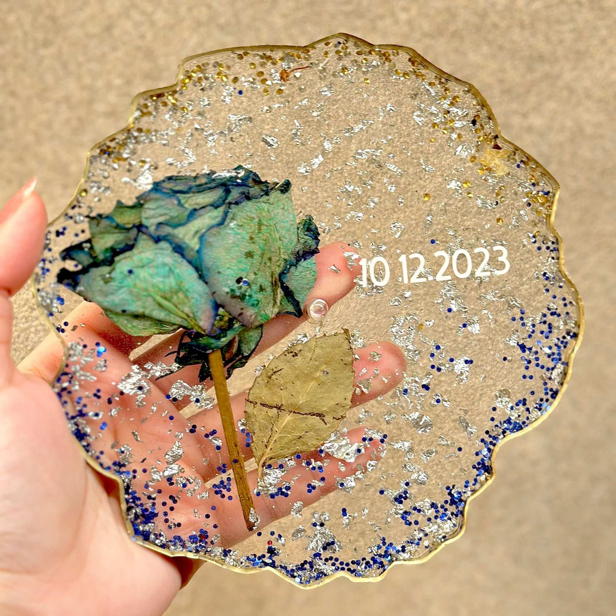 Eternal Rose Resin Coaster (6 inch) - BR CRAFTS