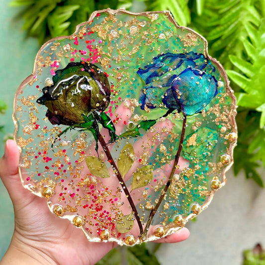 Bloom & Shine Resin Coaster (8 inch) - BR CRAFTS