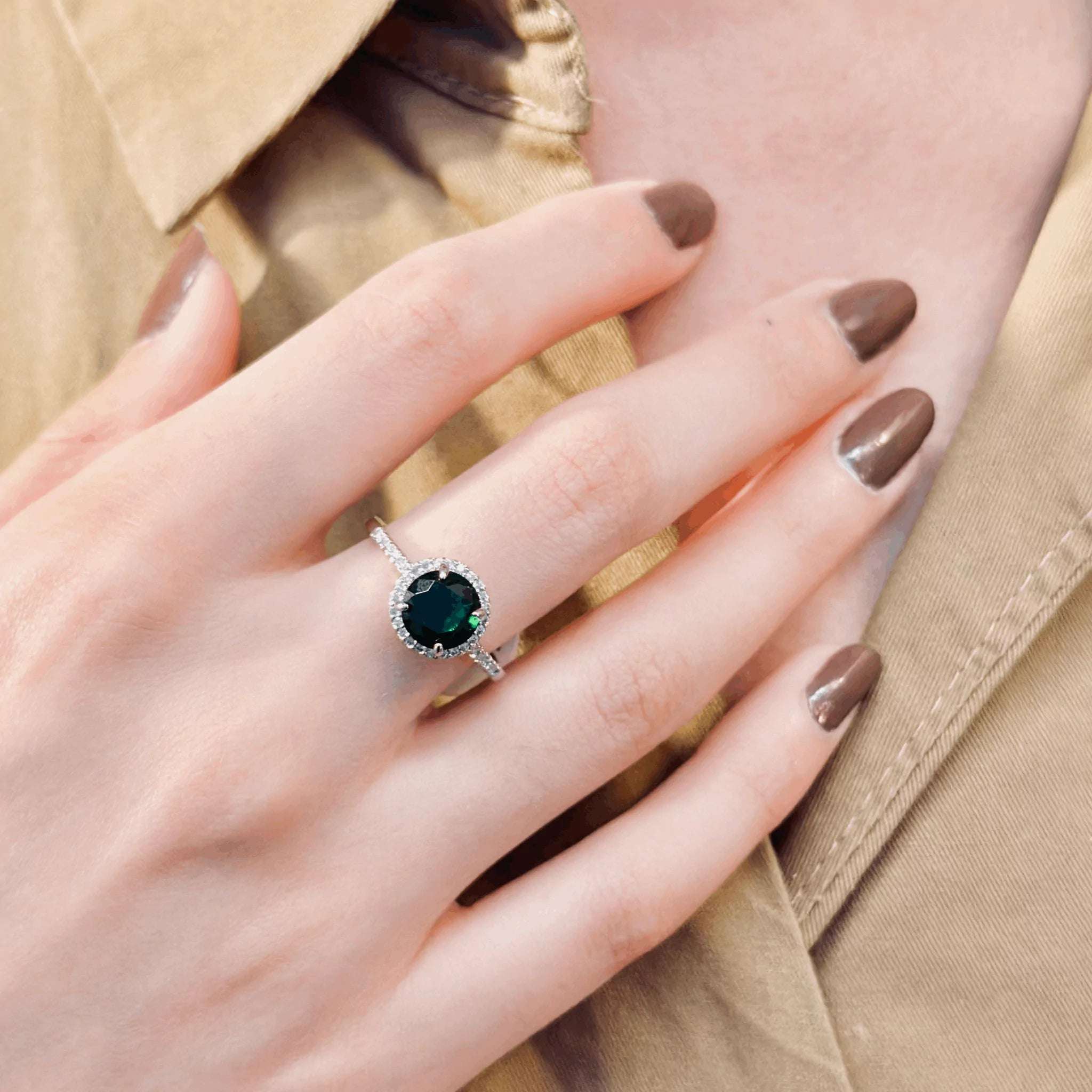 Green Glamour - 925 Silver Ring