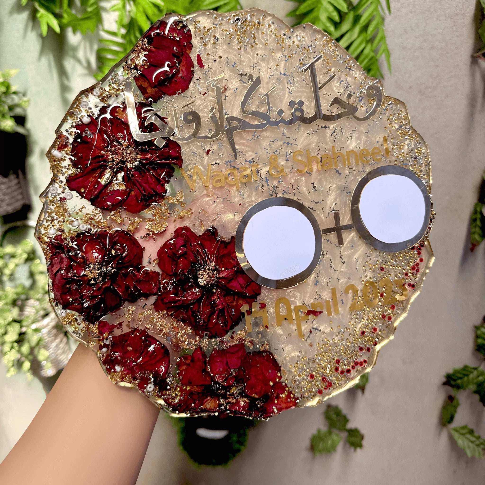 Nikah Thumbprint Keepsake Coaster (8 inch) - BR CRAFTS