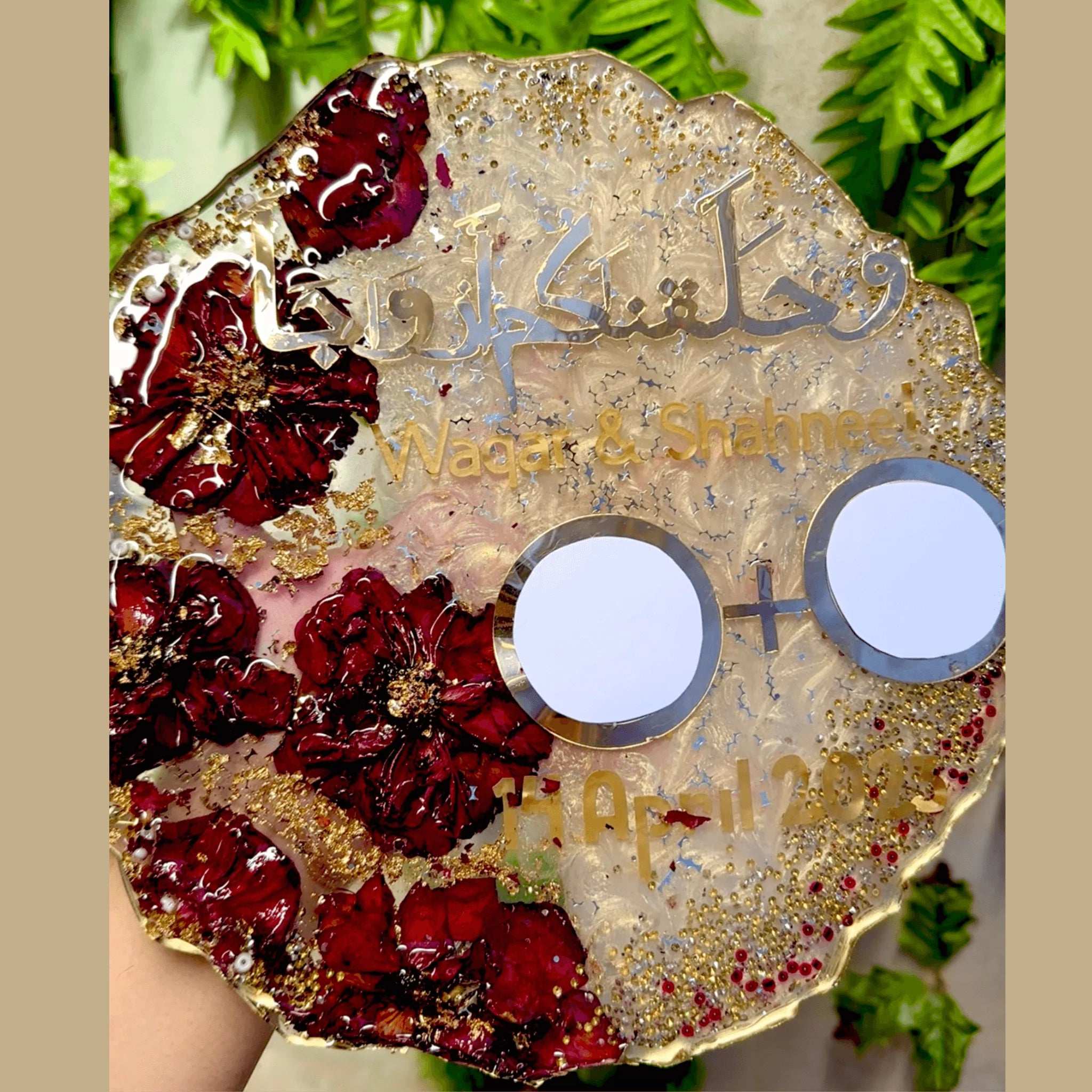 Nikah Thumbprint Keepsake Coaster (8 inch) - BR CRAFTS