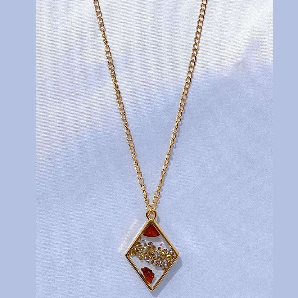 Small Diamond Resin Necklace
