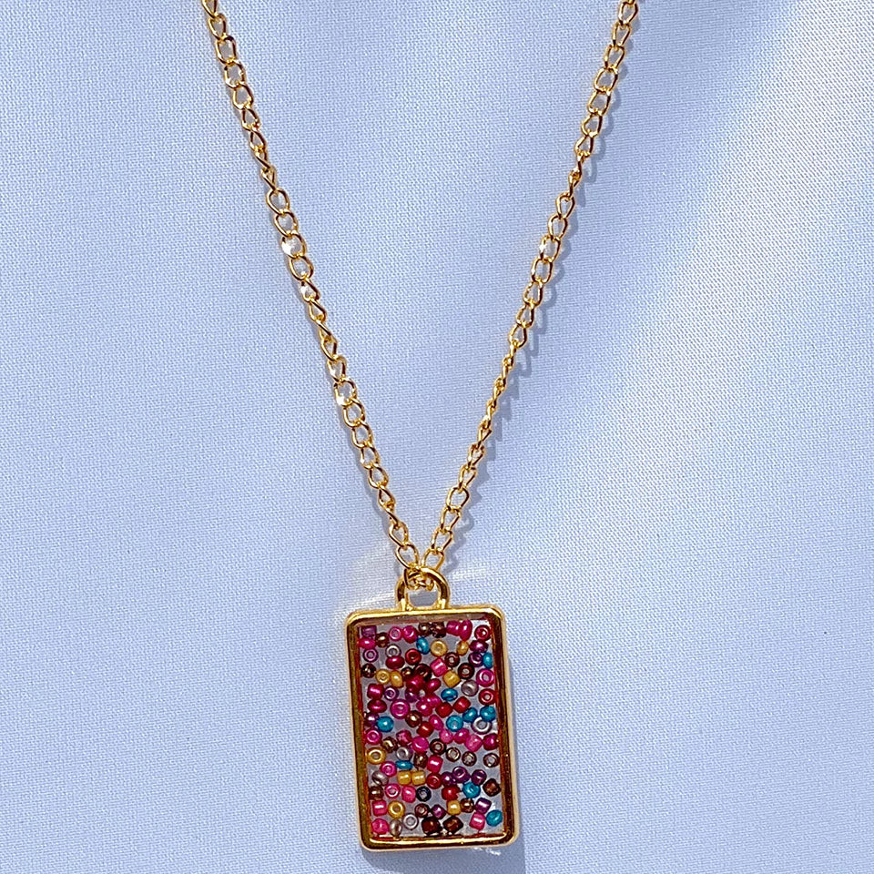 Small Rectangle Resin Necklace